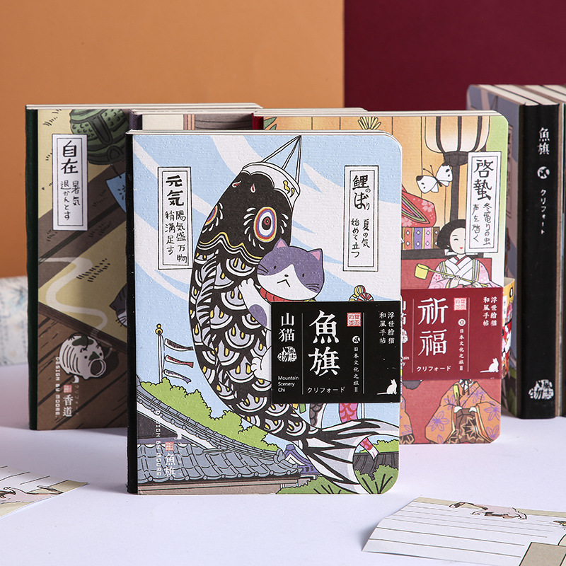 Meal Plan Notepad - クリエイティブ漫画猫ハードカバーノートブックプランナー紙日記毎月年間アジェンダメモ帳学校学生計画文具