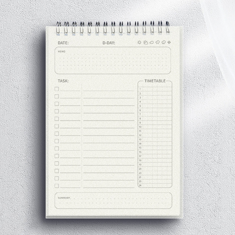 Meal Plan Notepad - デイリーウィークリープランナーノートブック防水PPカバー160ページ両面書き込み可能