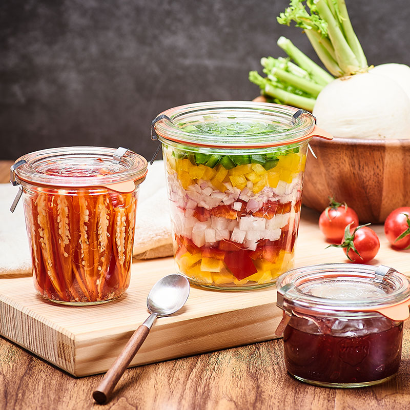 Meal Prep Juice Bottles - ココハウス ウェックガラス保存瓶 密閉容器 デザートやジュースの保存に 欧風キッチン収納シリンダー