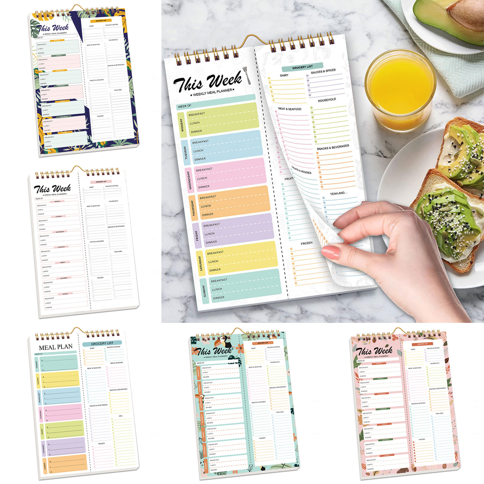 朝食ランチディナーウィークリー食事プランナー買い物リスト付き - Meal Plan Notepad のレビューと価格