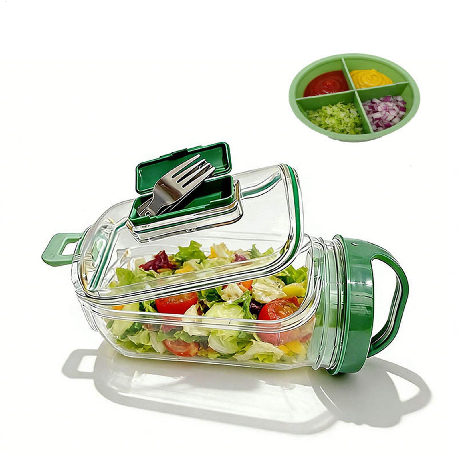 サイドオープン式サラダジャー 1000ml 漏れ防止ミールプ - Meal Prep Gym Food のレビューと価格