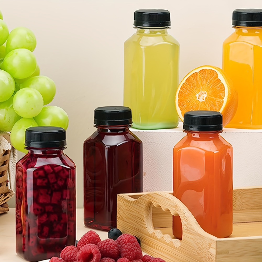 再利用可能な透明プラスチックジュースボトル6個、蓋付き、飲料 - Meal Prep Juice Bottles のレビューと価格