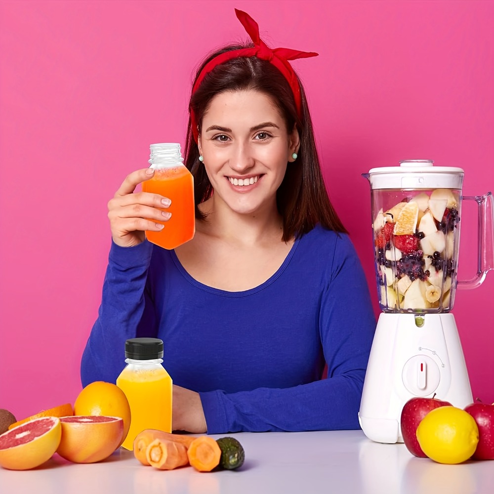 再利用可能な透明プラスチックジュースボトル6個、蓋付き、飲料 - Meal Prep Juice Bottles のレビューと価格