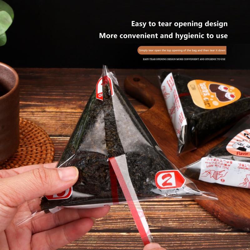 三角形のお寿司飯ボール包装袋（ステッカー付き）おにぎり型 プ - Meal Prep With Rice のレビューと価格