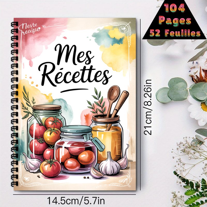 A5 フランスの特別レシピブック、スパイラル綴じ、最大100 - Meal Plan Notepad のレビューと価格