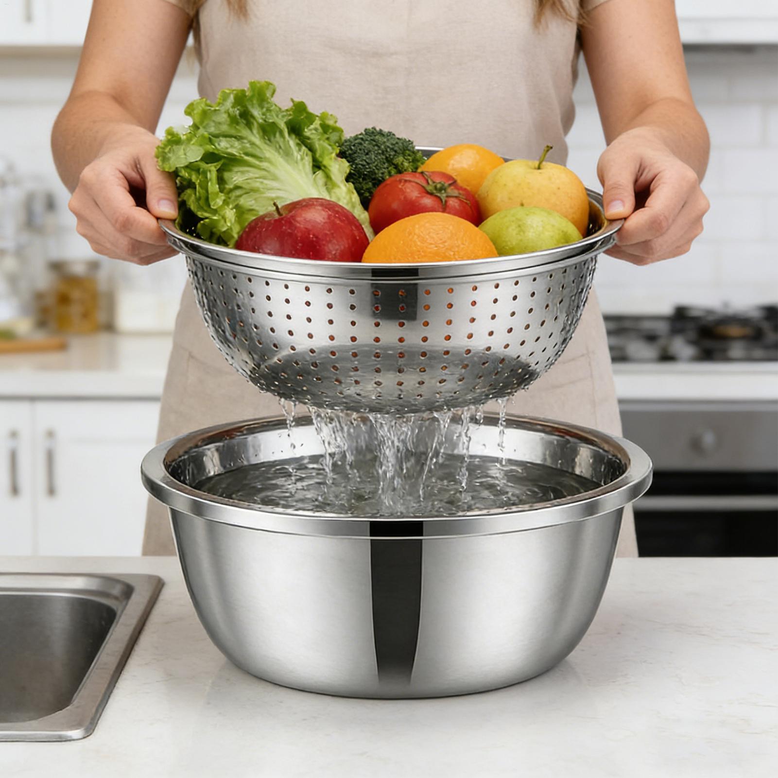 ステンレス製ザル・水切りボウル 26cm 野菜・果物・米・パ - Meal Prep Pasta のレビューと価格