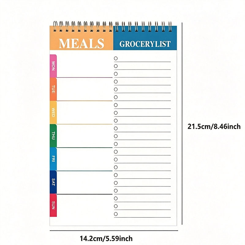 週間食事計画ノートパッド 5.6x8.5インチ、50ページ、 - Meal Plan Notepad のレビューと価格