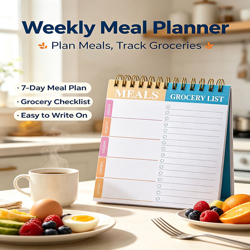 週間食事計画ノートパッド 5.6x8.5インチ、50ページ、 - Meal Plan Notepad のレビューと価格