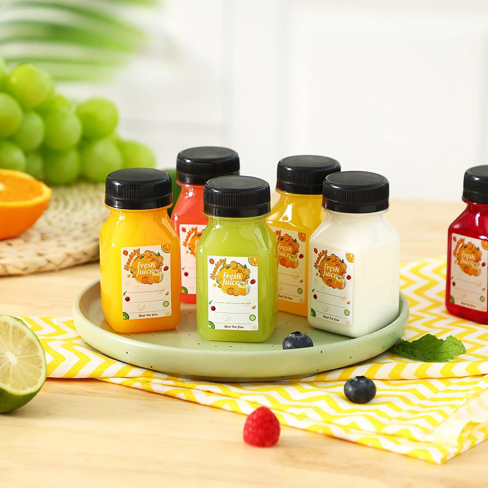 プラスチックジュースボトル、ブラックキャップ、空、再利用可能 - Meal Prep Juice Bottles のレビューと価格