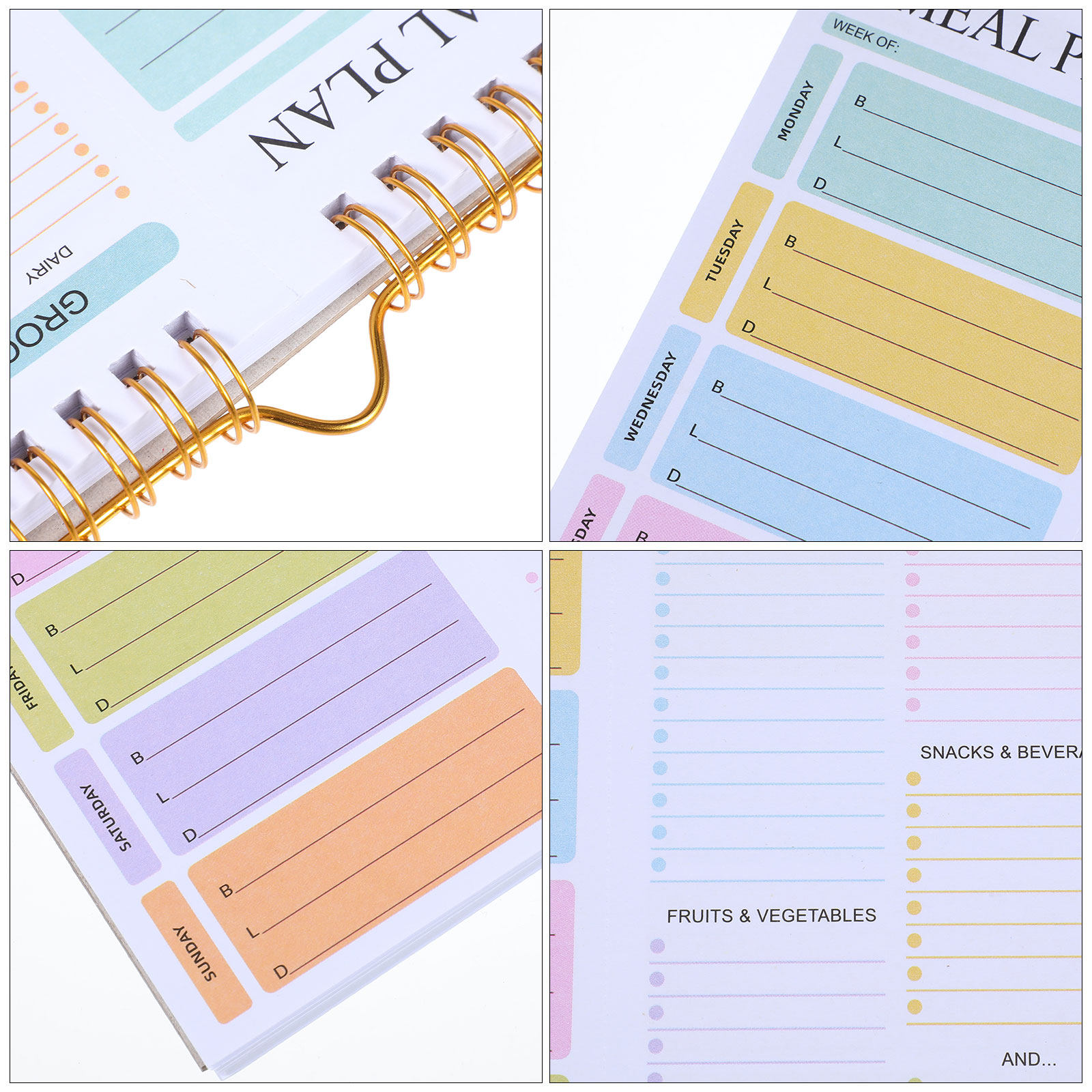 パステルカラーA5ウィークリーミールプランナーノートブック、 - Meal Plan Notepad のレビューと価格