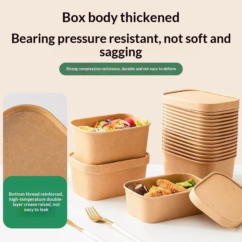10個入り正方形使い捨てクラフト紙ランチボックス、漏れ防止蓋 - Meal Prep Gym Food のレビューと価格