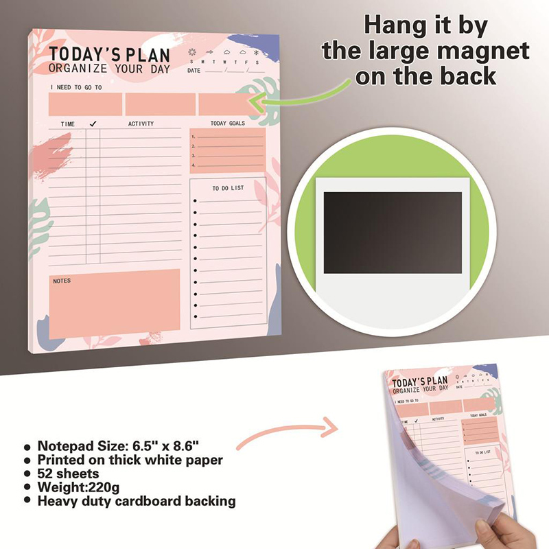 磁気デイリープランナーメモ帳 52 枚切り取り To-Do  - Meal Plan Notepad のレビューと価格