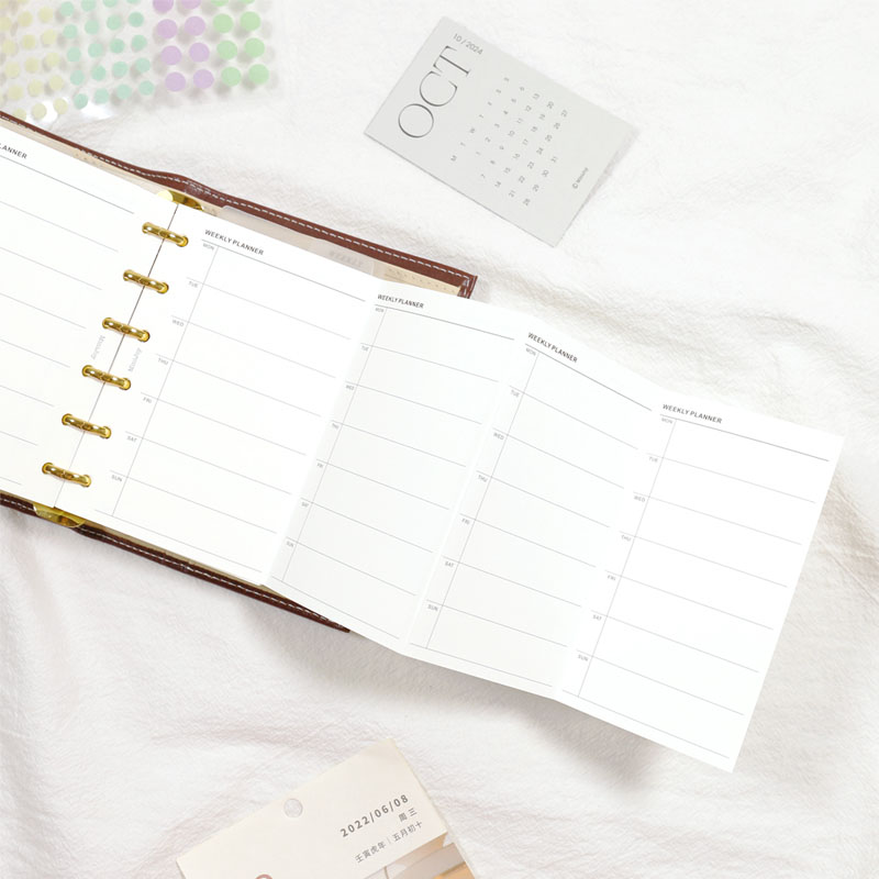 手動元帳、ルーズリーフ紙の交換、コアスケジュール、内側ページ - Meal Plan Notepad のレビューと価格